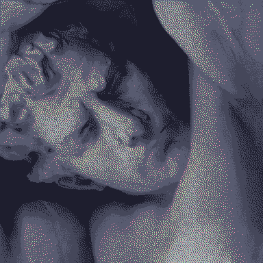 Headshot image of a Greek statue